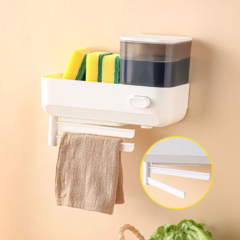 Wall-Mounted Soap Dispenser & Kitchen Drain Rack – Punch-Free