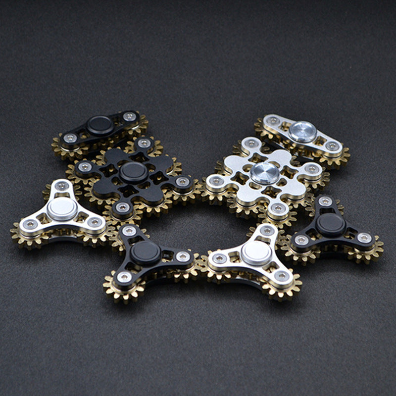 Metal Gear Fidget Spinner – Nine-Tooth Linkage EDC Toy for Stress Relief & Focus