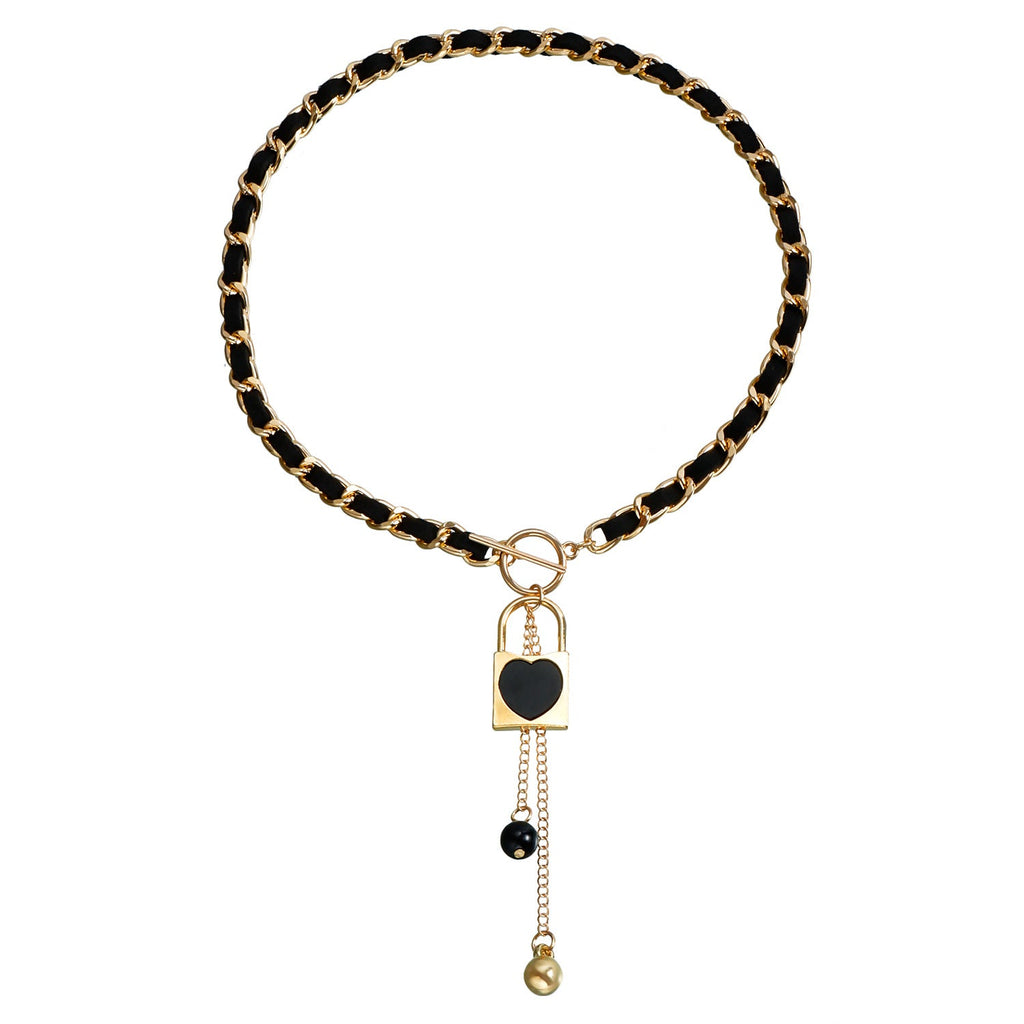 Velvet Heart Pendant Necklace for Women – Layered Clavicle Chain Jewelry