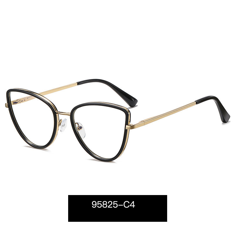 Round Blue Light Blocking Glasses for Women – Metal Myopia Frames