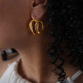 Wave Loop Retro Hoop Earrings – Twisted Curve U-Shape, Fashion Jewelry for Women