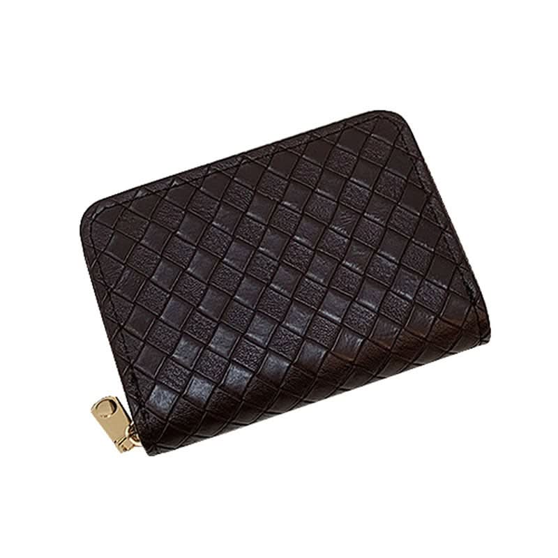 Woven Accordion Card Holder Wallet- Zipper Wallet