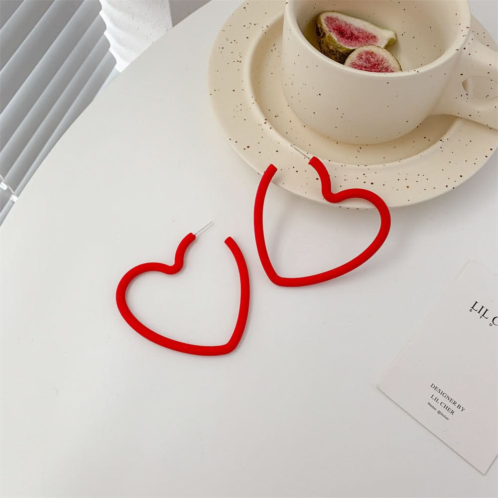 Candy Color Love Earrings - Acrylic Open Hoop for Women