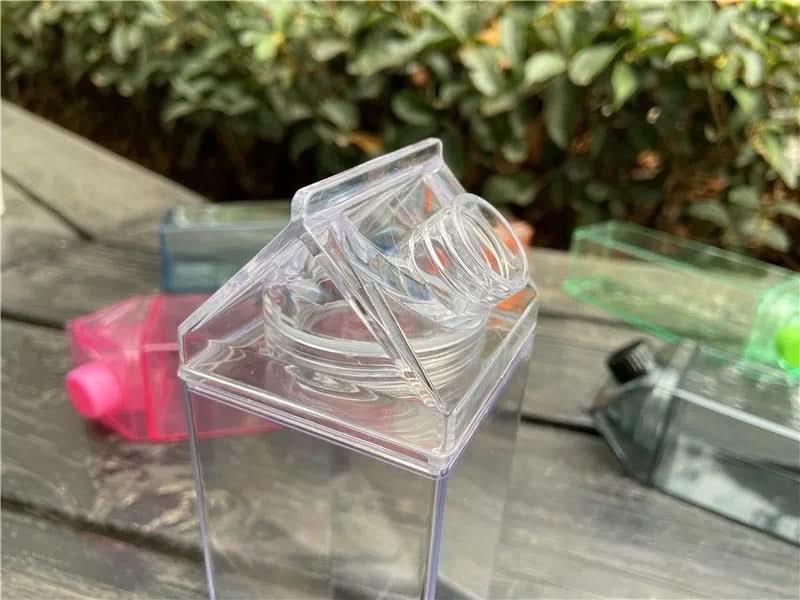 Transparent Square Milk Cup -Japanese Style Plastic Drink Cup