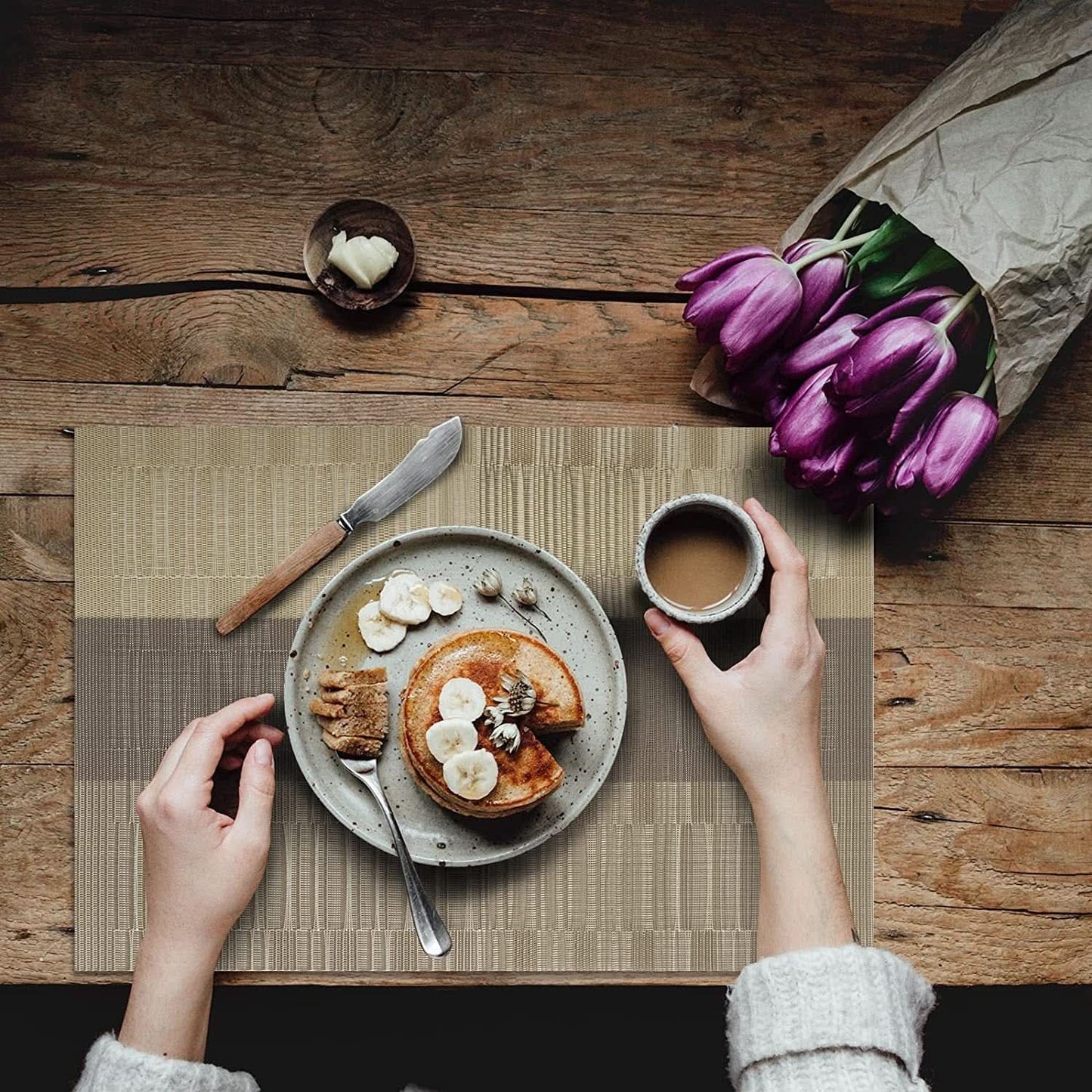 Bamboo Textilene Non-Slip Waterproof Placemats