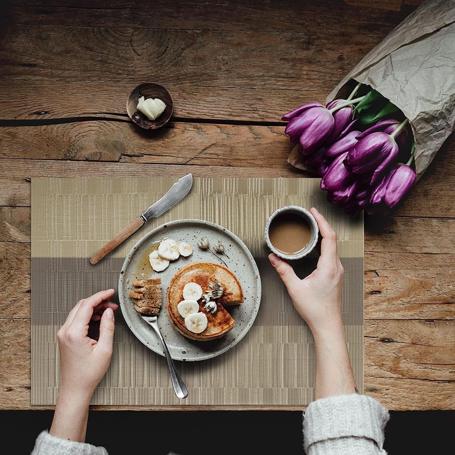 Bamboo Textilene Non-Slip Waterproof Placemats
