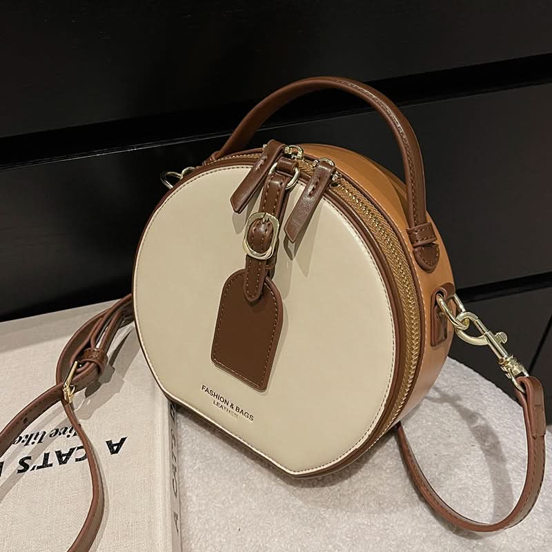 Women’s Street style Round PU Shoulder Bag – Small Crossbody Purse