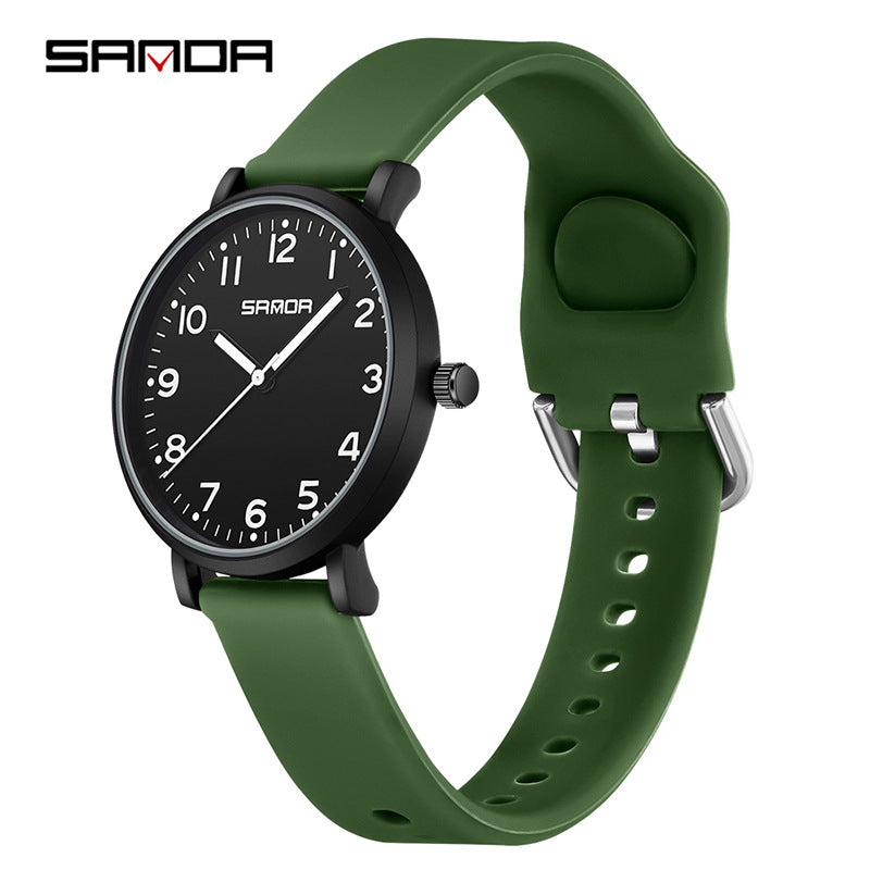 Sanda Luminous Quartz Watch – Waterproof Fashion Student Wristwatch