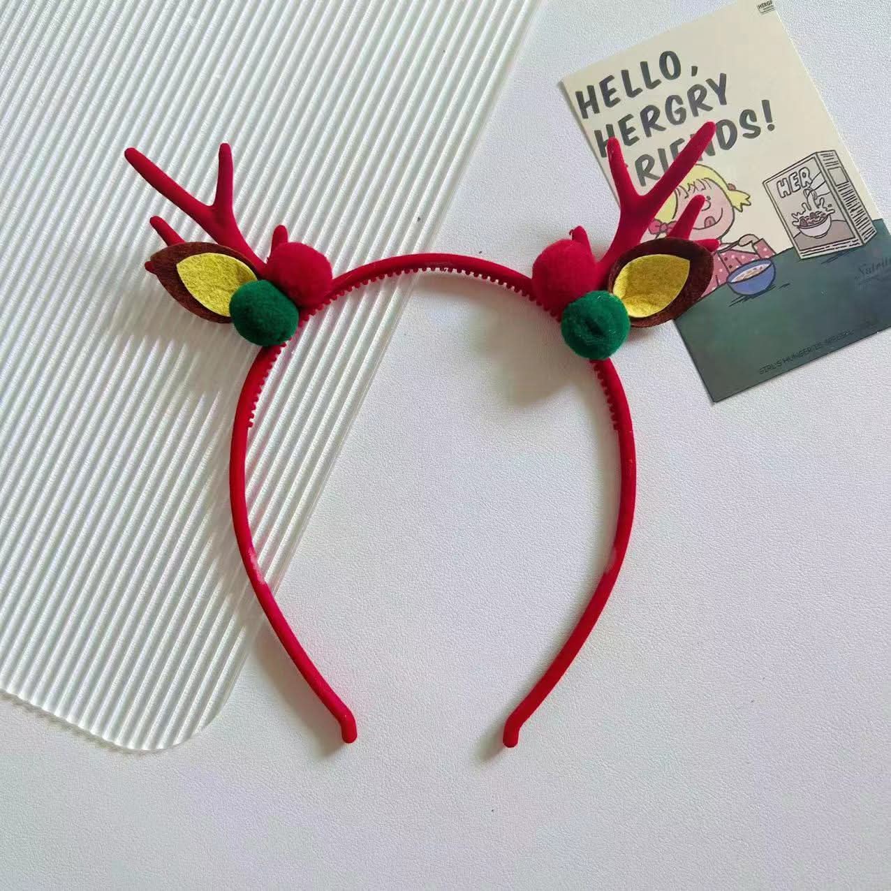 Christmas Red Antler Headband for Kids & Adults