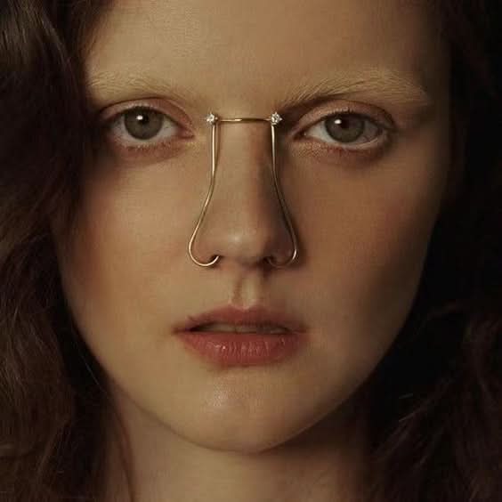 Gold Geometric Nose Clip, Cyberpunk Punk Jewelry