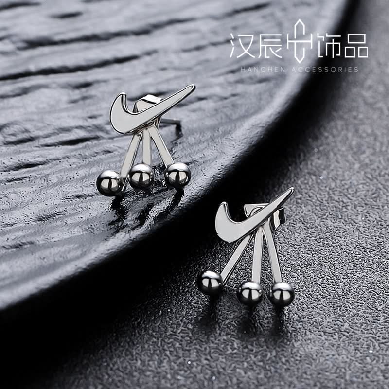 Men’s Geometric Hook Earrings – Minimalist Triangle Drop Earrings