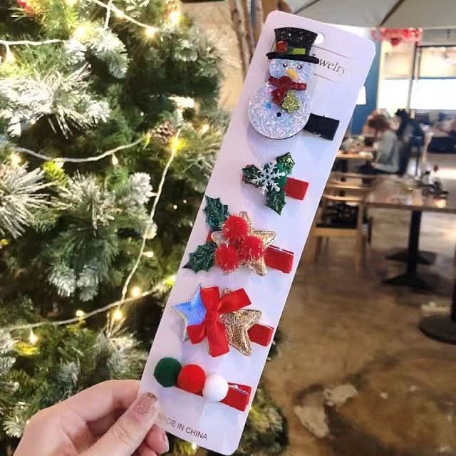 Christmas Santa Hairpins for Kids