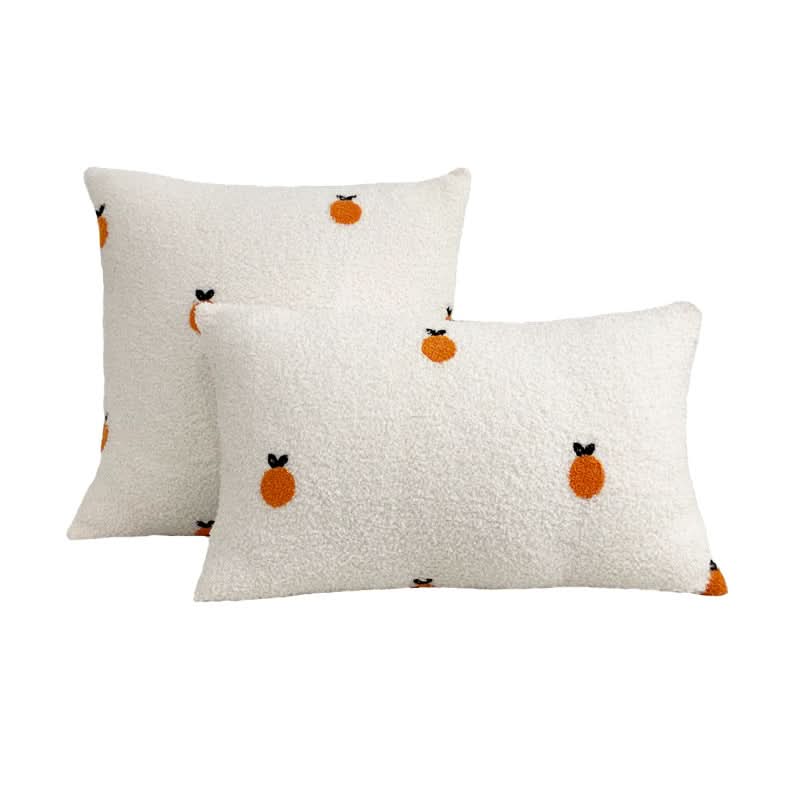 Teddy Velvet Embroidered Pillowcase - Modern Plush Cushion Cover