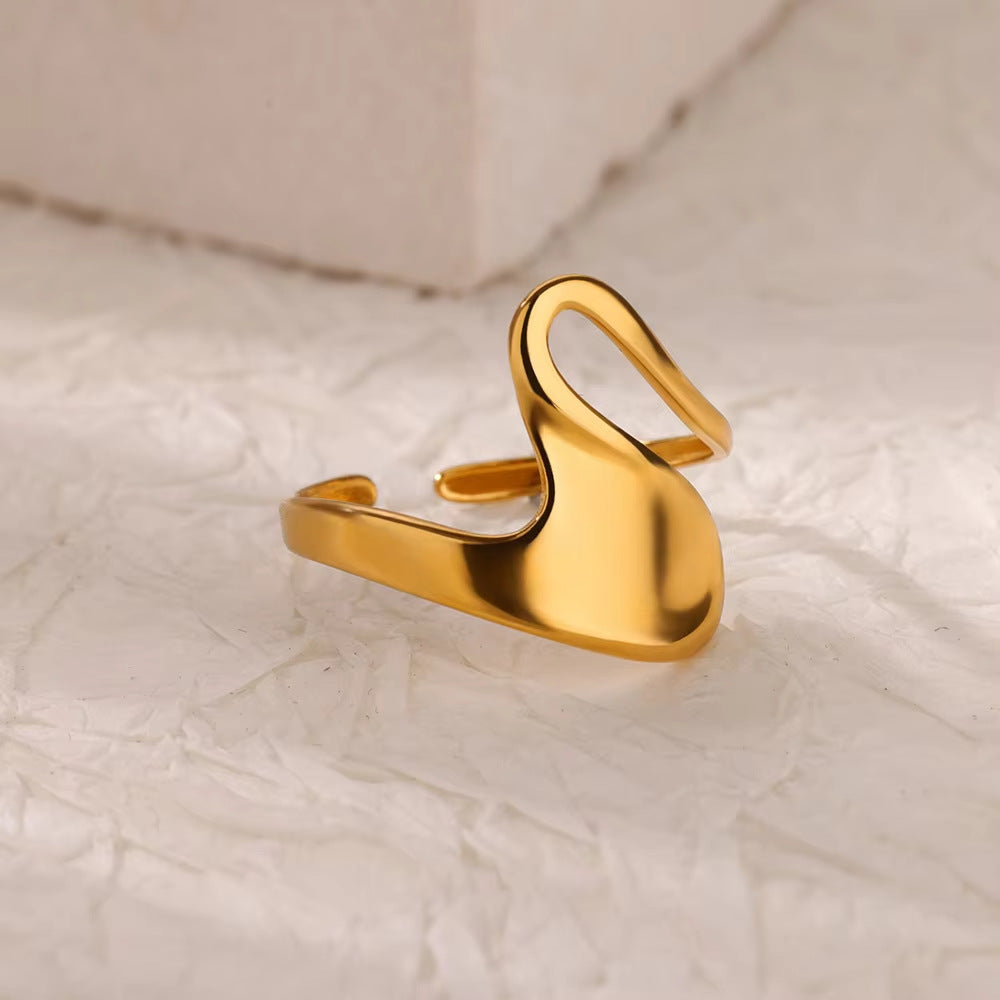 Adjustable Gold Stainless Steel Rings Set – Elegant Minimalist Combo (Set of 9)