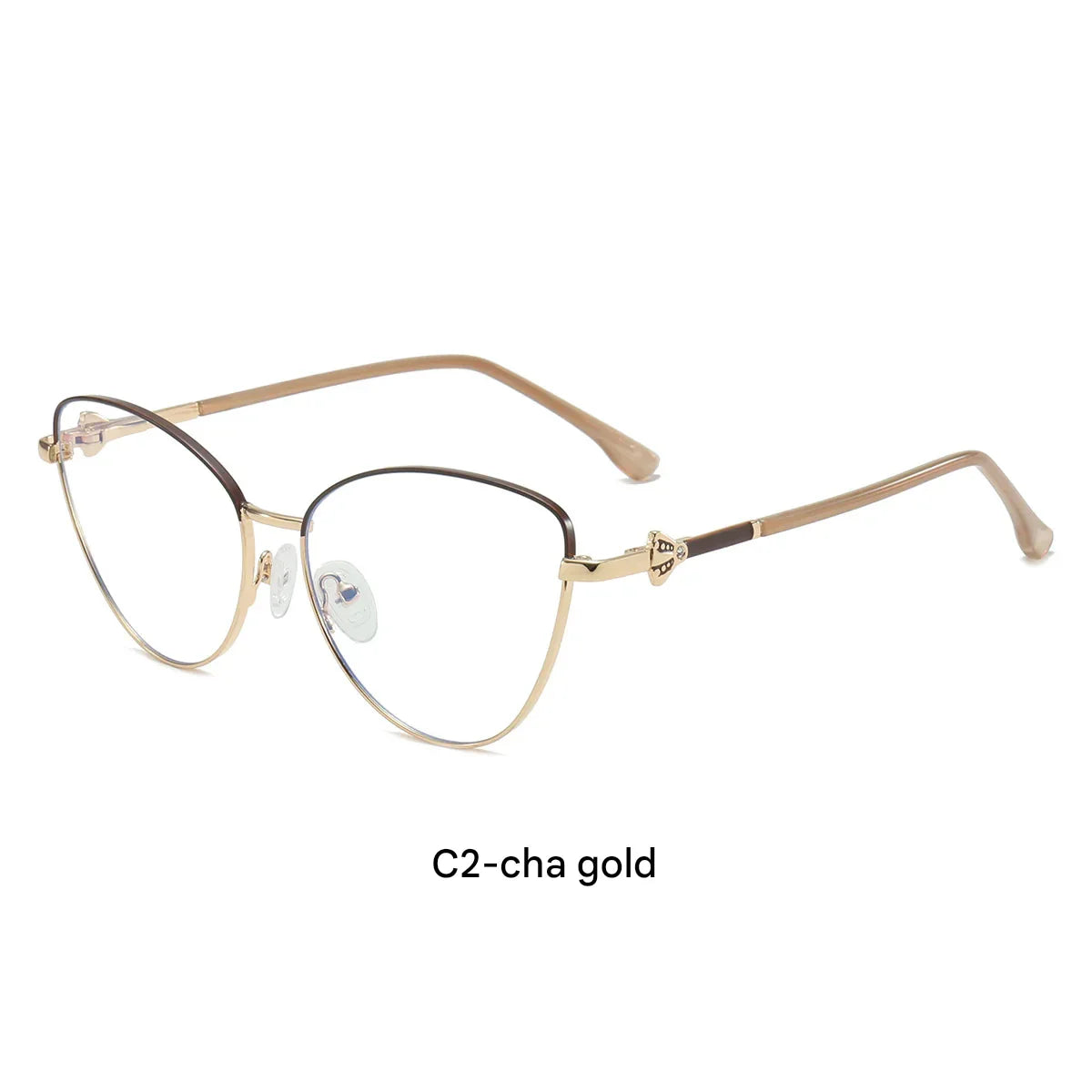 Ultra-Light Metal Cat Eye Blue Light Glasses – Trendy Butterfly Frame for Women