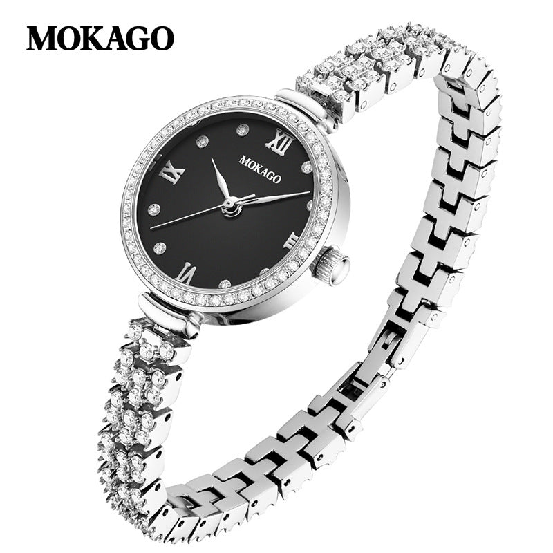 MOKAGO Women’s Quartz Watch – Diamond Dial, Luxury Zinc Alloy Bracelet