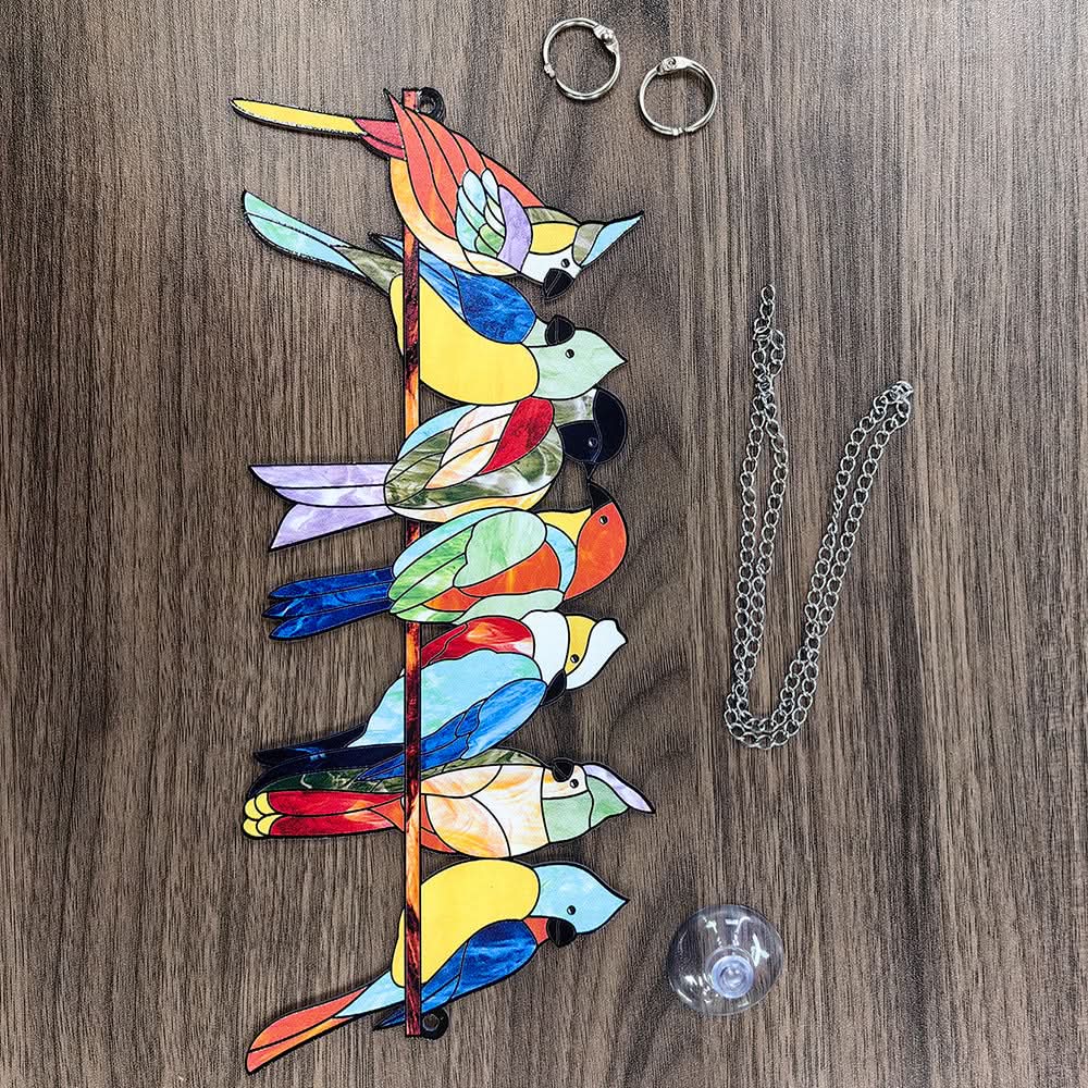 Colorful Acrylic Bird Pendant – Hanging Animal Wall Decor