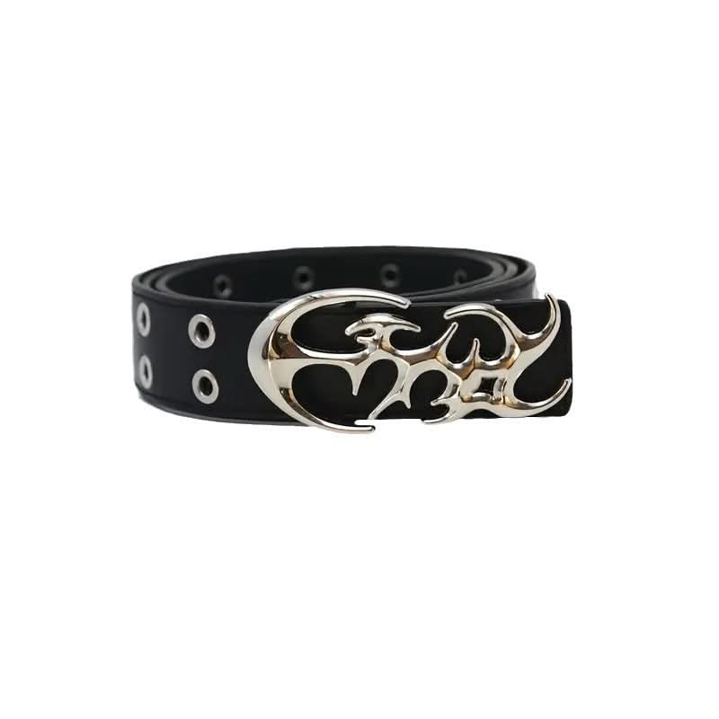 Unisex Streetwear Punk Grommet Belt – PU Leather