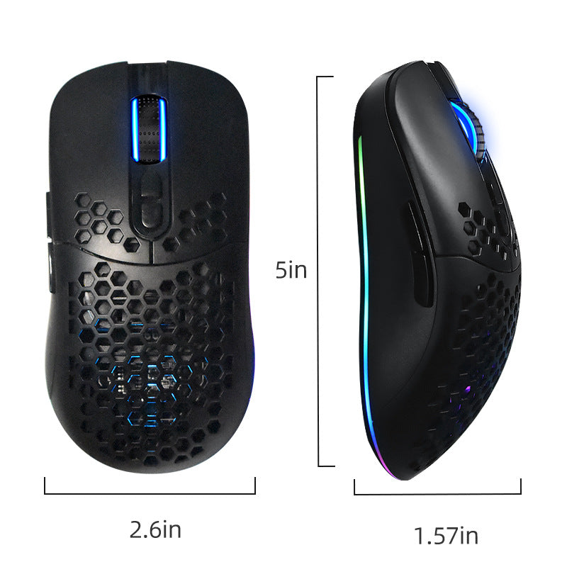 Wireless Bluetooth RGB Mouse – Dual-Mode Rechargeable Mouse with 7 Buttons
