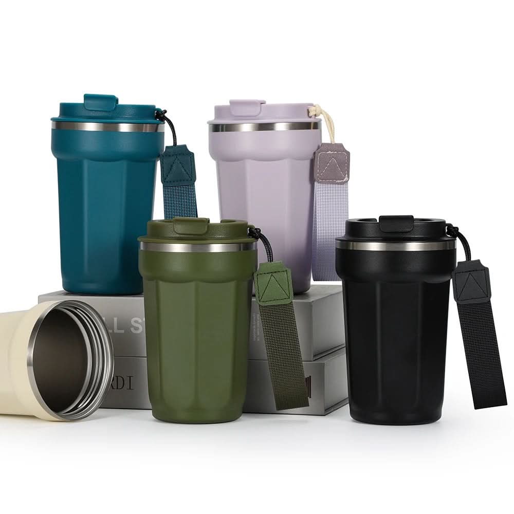Stainless Steel Vacuum Insulated Coffee Tumbler – Portable Mug with Handle