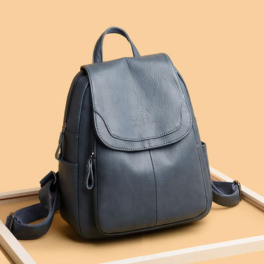 Women's Soft Leather Backpack – With Hidden Zipper Pockets