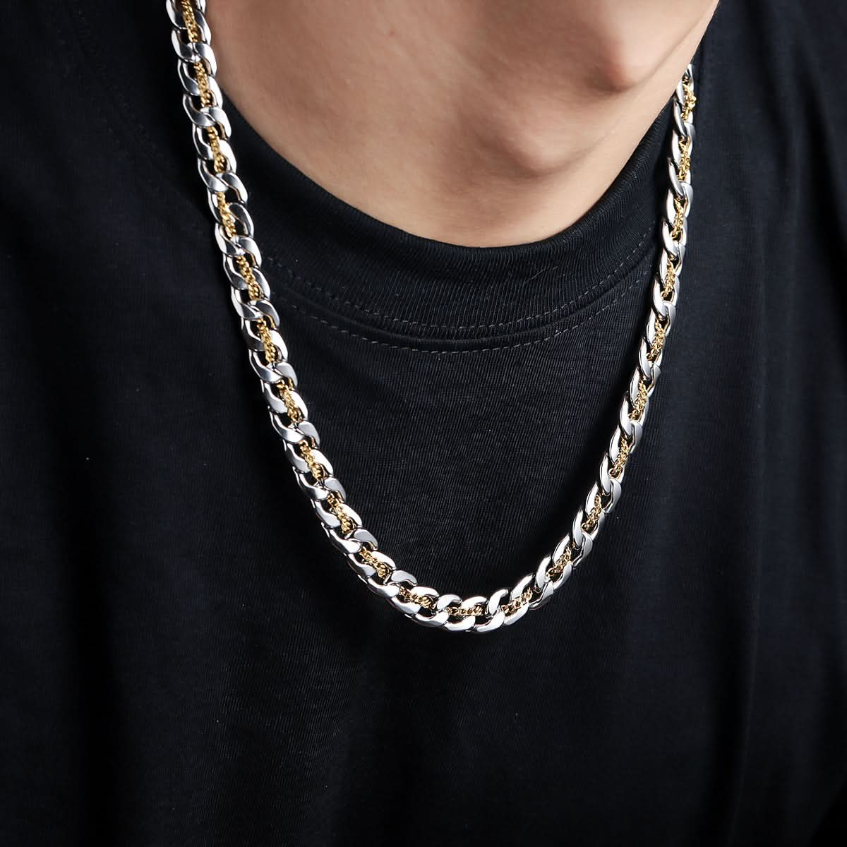 Men’s Gold Cuban Chain Necklace – Hip-Hop Style