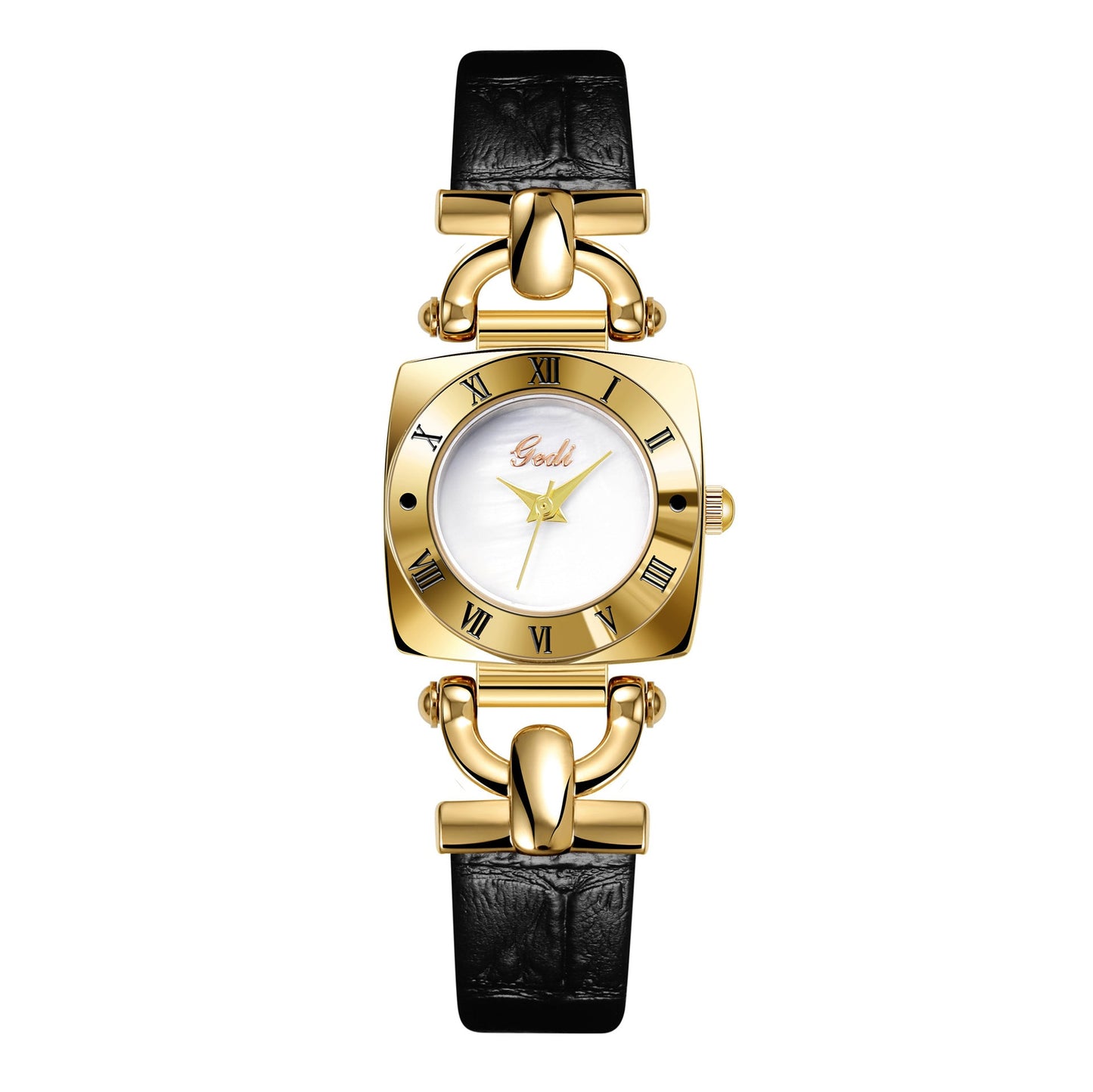 Luxury Quartz Watch – Retro Square Dial High-End Women’s Gold Belt Wristwatch