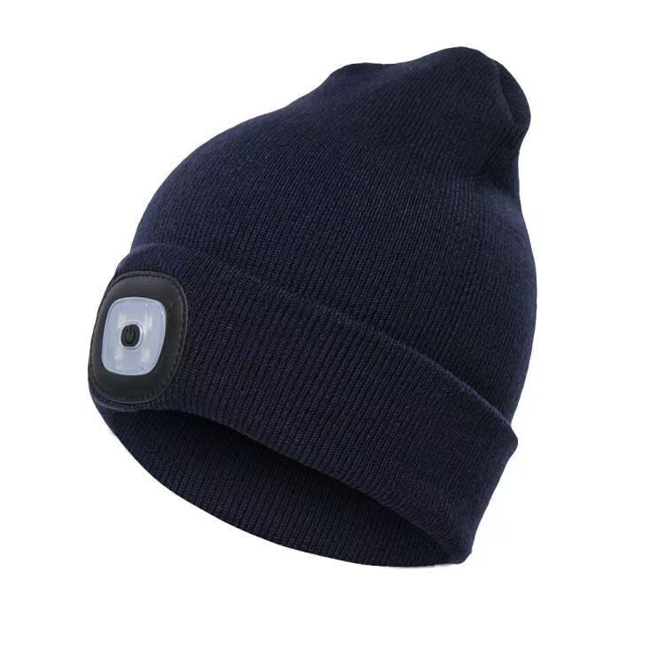 LED Beanie Hat – Rechargeable Knit Travel Hat with Light, Windproof & Warm
