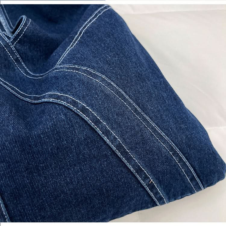 Retro Canvas Denim Shoulder Bag – Large-Capacity Street Style Bag for Women & Students