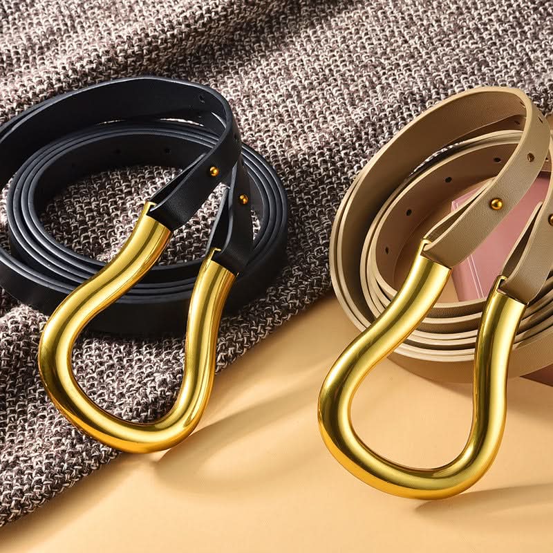Women's Wide Waist Belt – Stylish Horseshoe Buckle Belt
