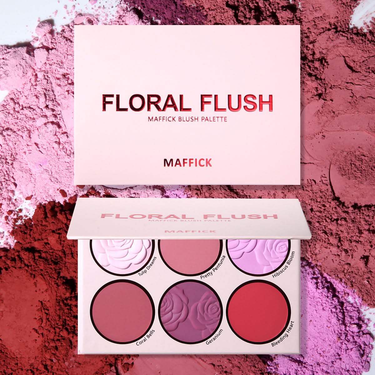 Flower Red Blush Palette – Matte Rouge for All Skin Tones