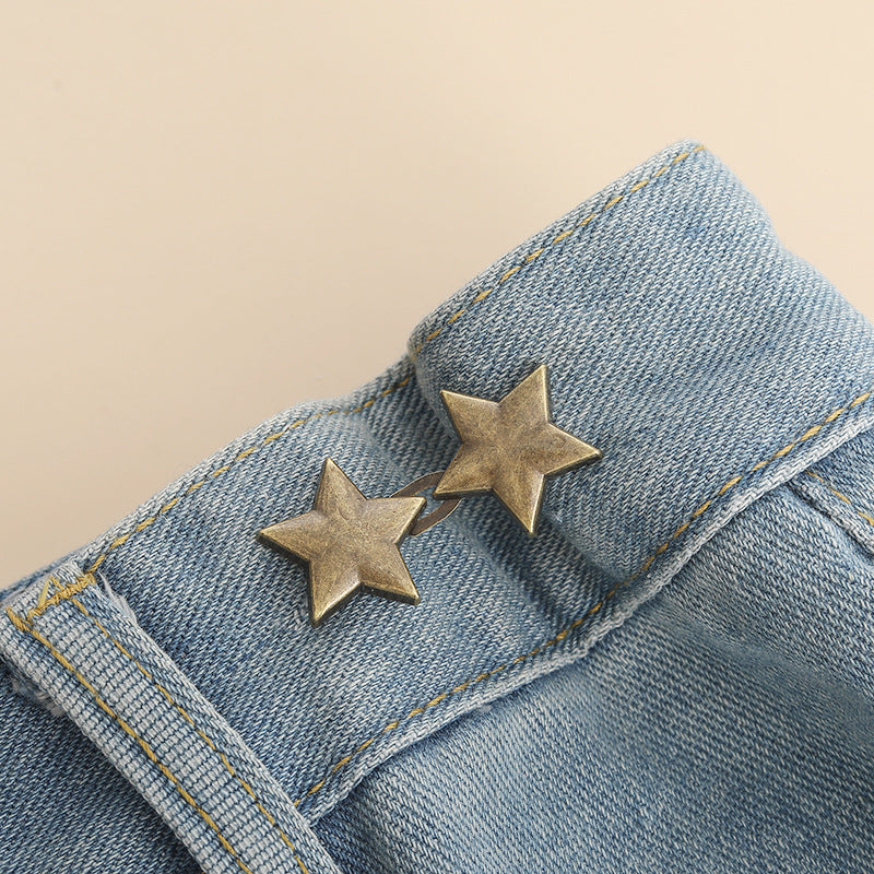 Adjustable Jeans Waist Buckle – Five-Pointed Star Alloy Clip for Waist Tightening (Pack of 2)