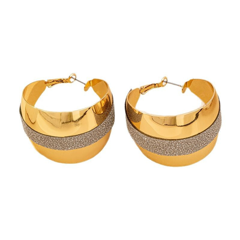 Frosted Hoop Earrings for Women – Alloy Geometric Luxury Statement Jewelry