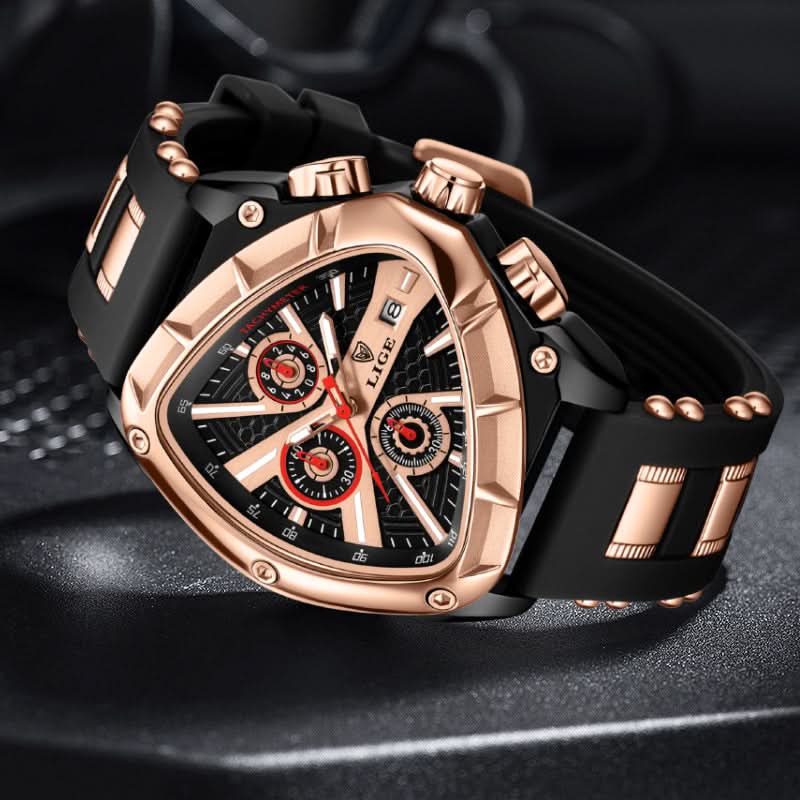 Men's Fashion Quartz Watch – Luminous Dial, Calendar Display, Silicone Strap