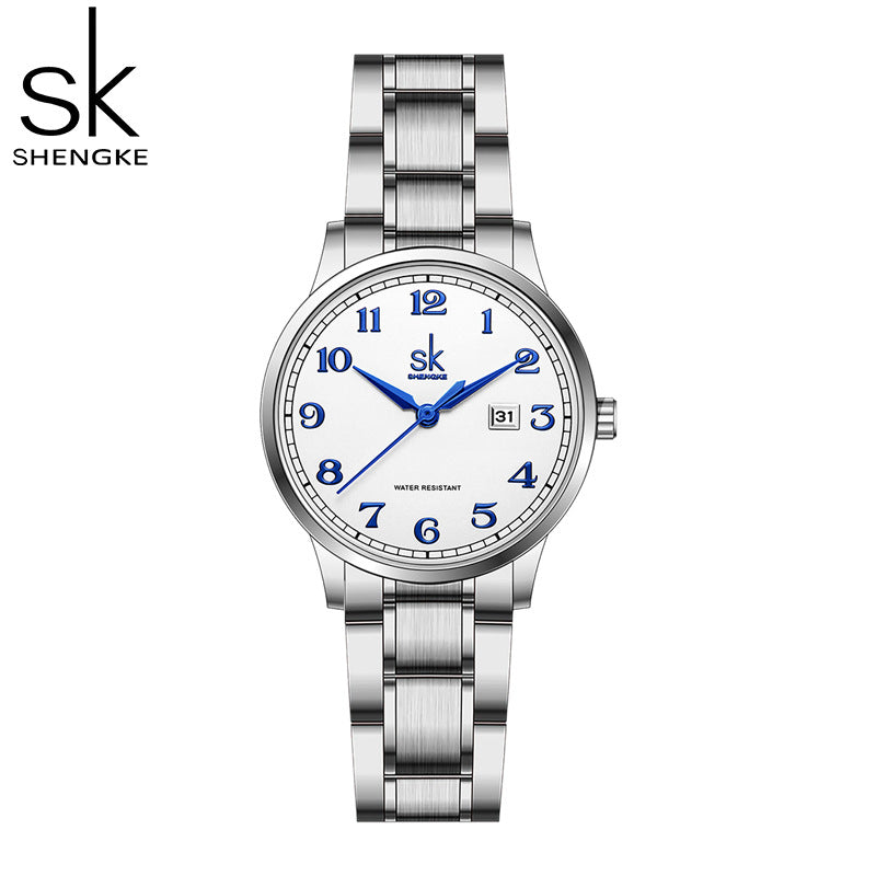 SK Women’s Quartz Watch – Waterproof Elegant Band, Classic Design with Calendar