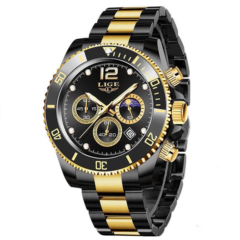 Men’s Quartz Sports Chronograph Watch with 24-Hour Dial & Calendar