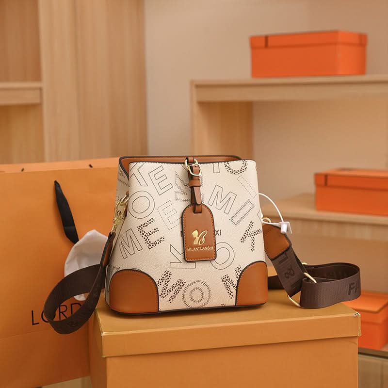 Retro Printed Ladies Bucket Shoulder Bag