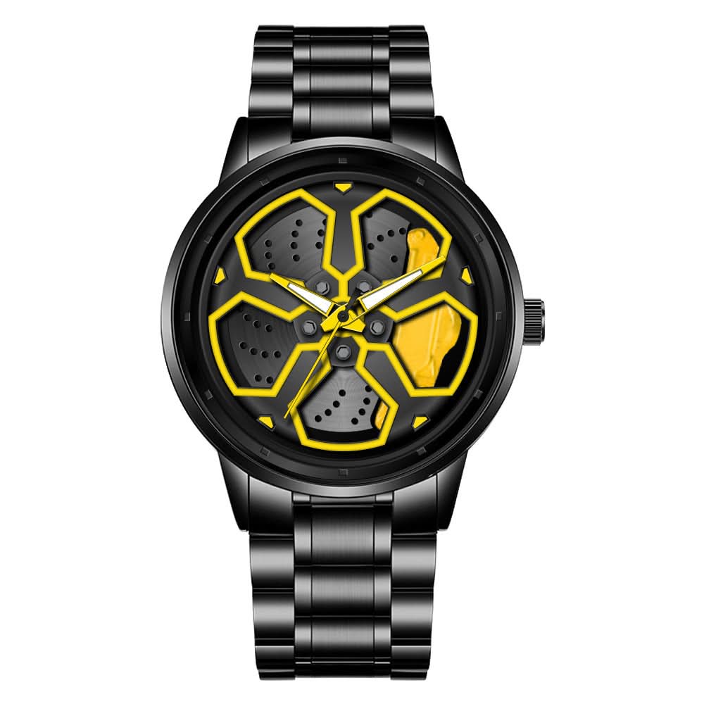 Men's Wheel-Style Waterproof Quartz Watch-Rotatable