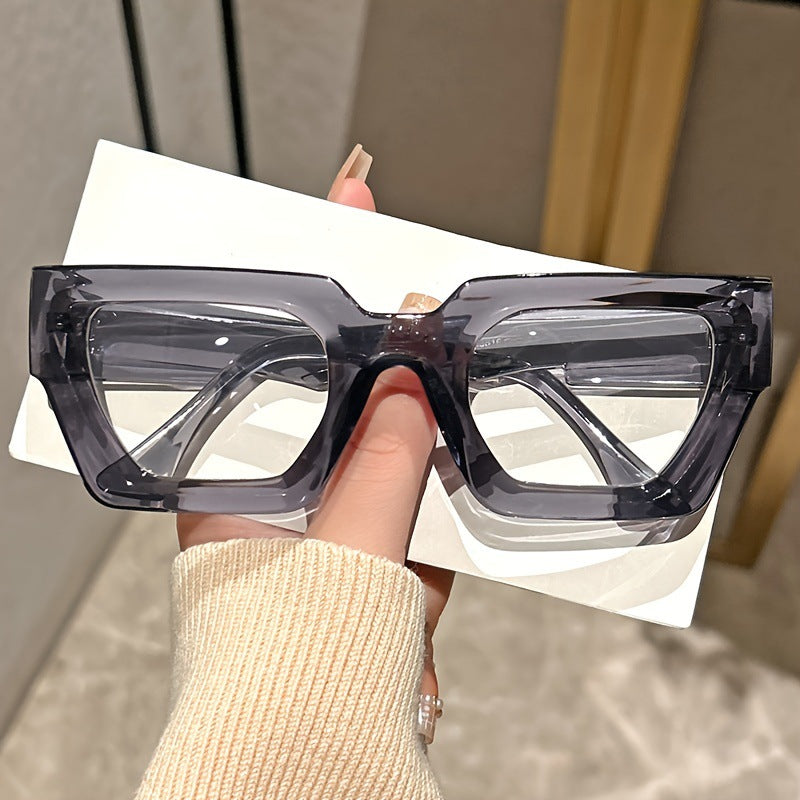 Y2K Square Frame Sunglasses with Thick Rim & Blue Light Protection | Trendy Fashion Glasses