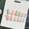 Wearable Embossed Short Bride Nail Art – Finished 3D False Nail Stickers