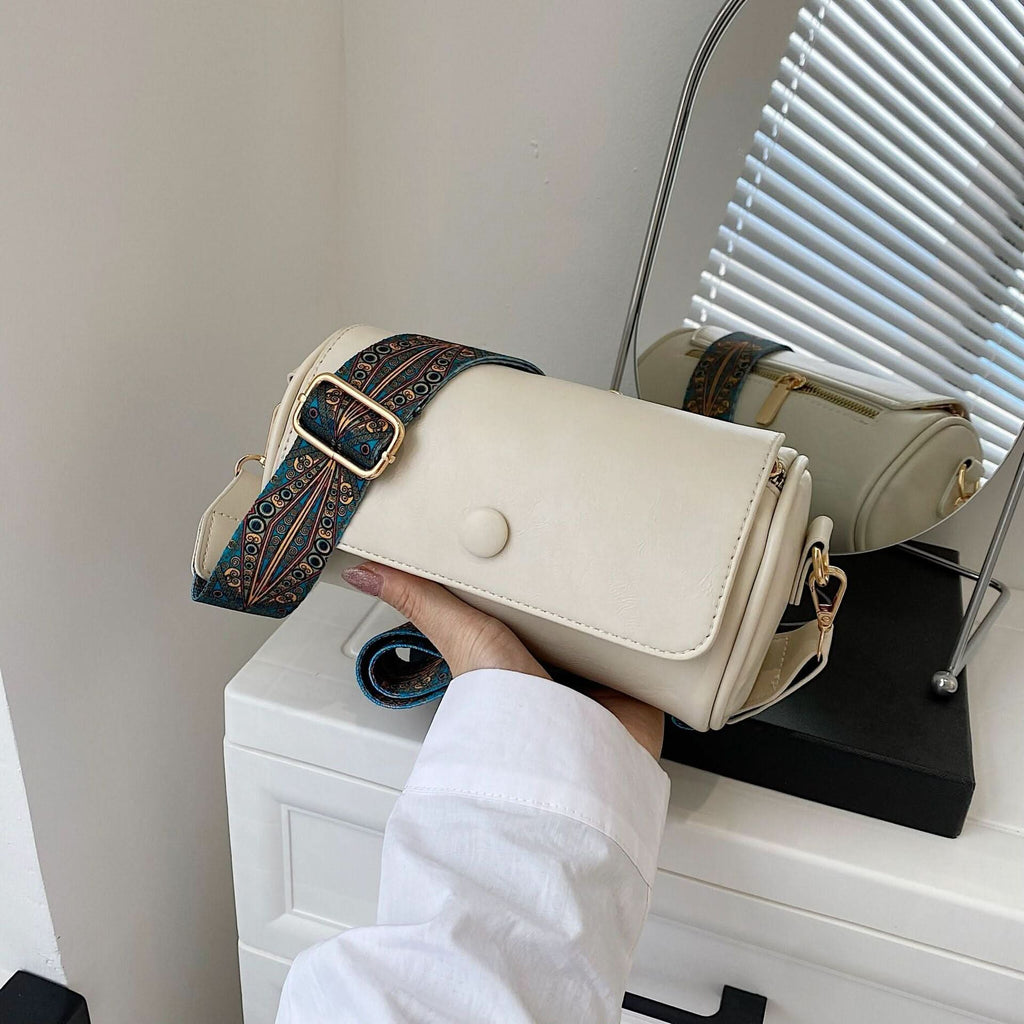Women's Retro Cylindrical Messenger Bag – With Wide Shoulder Strap