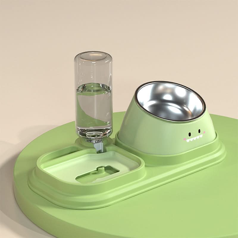 Multifunctional Stainless Steel Cat Feeder Set