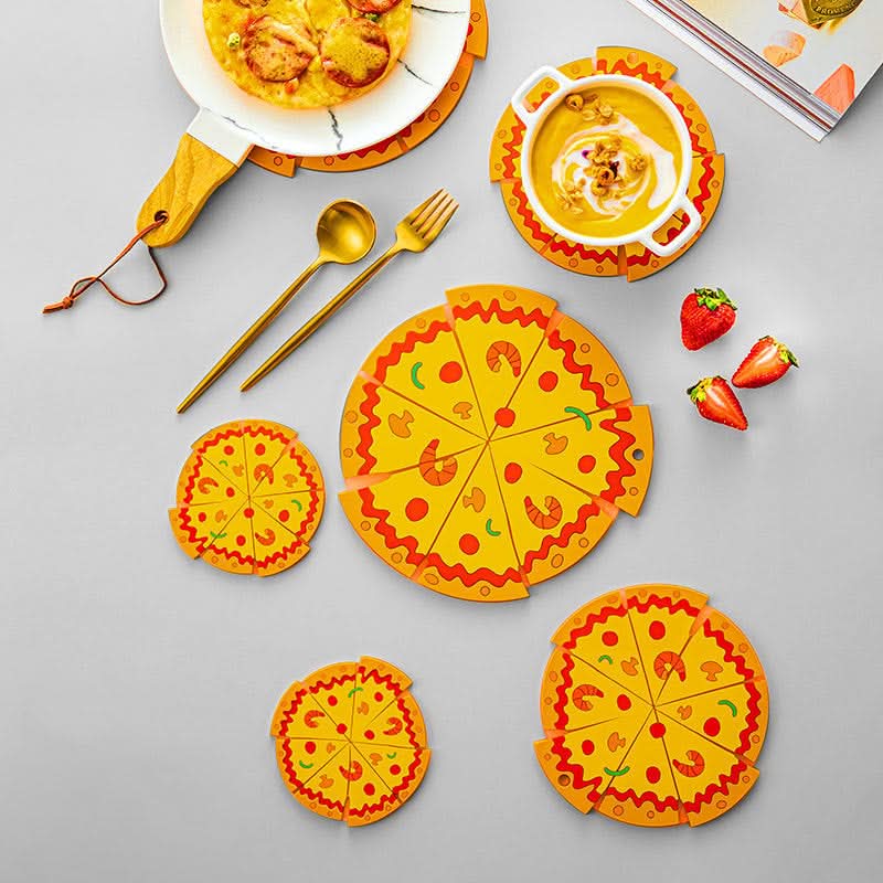 Pizza Slice Heat-Resistant Coaster & Trivet Set – Insulated Pot & Bowl Pads