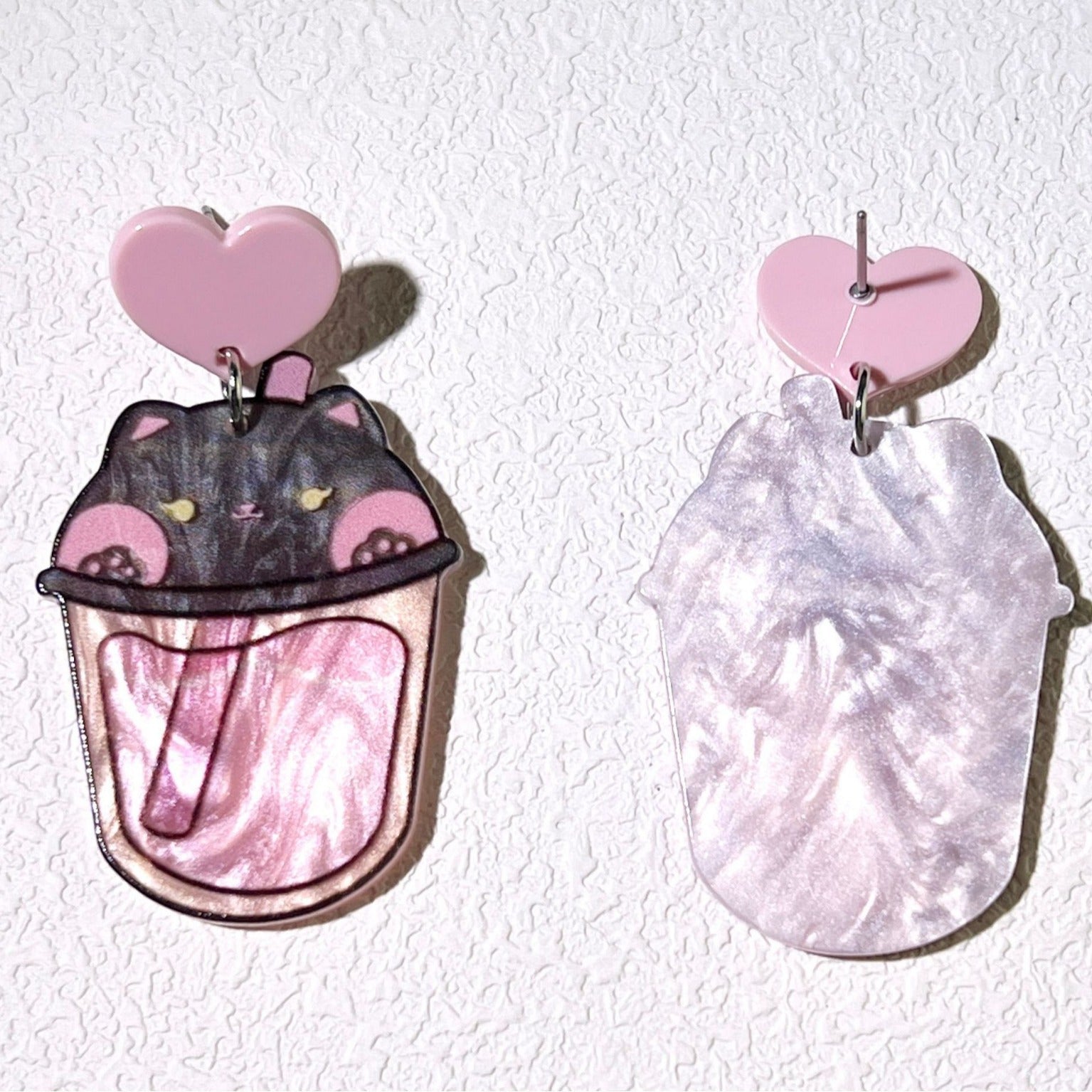 Cute Milk Tea Cup Earrings – Retro Acrylic Candy Color Jewelry for Girls
