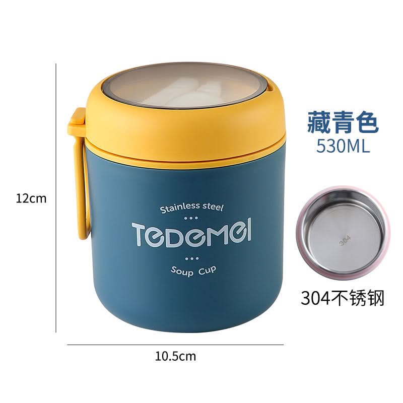 Portable Soup & Porridge Container Stainless Steel Insulated Breakfast Cup – 530-710ml