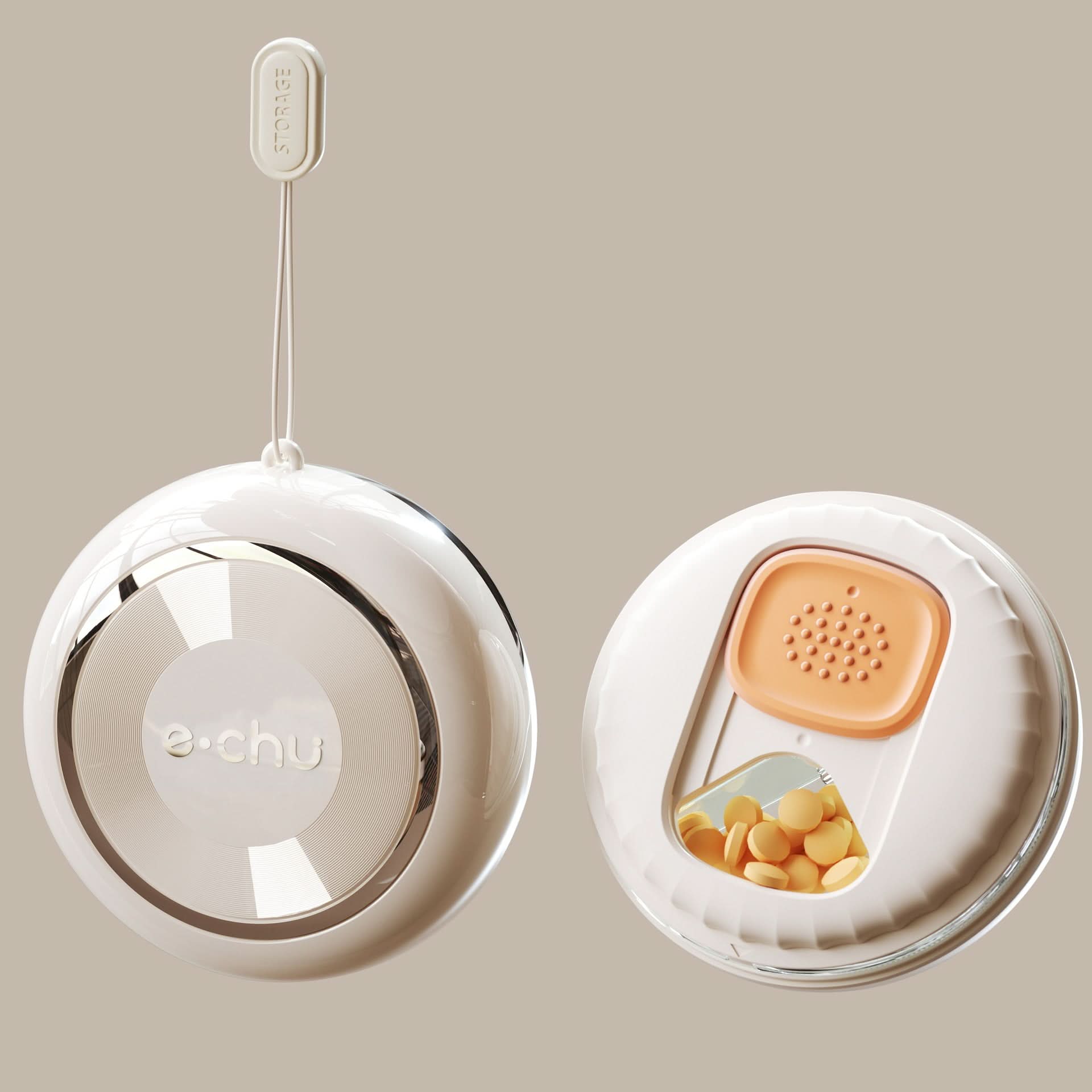 Portable medicine box, outdoor sealed waterproof and moisture-proof pill dispenser, rotating medicine box