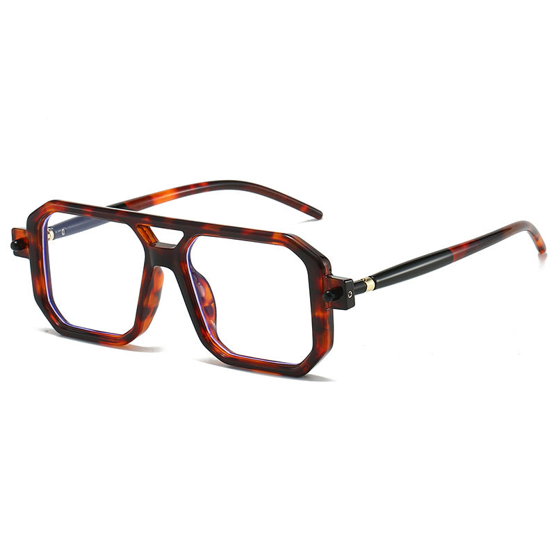 Double Beam Square Frame Anti-Blue Light Glasses – Retro Eyewear for Adults