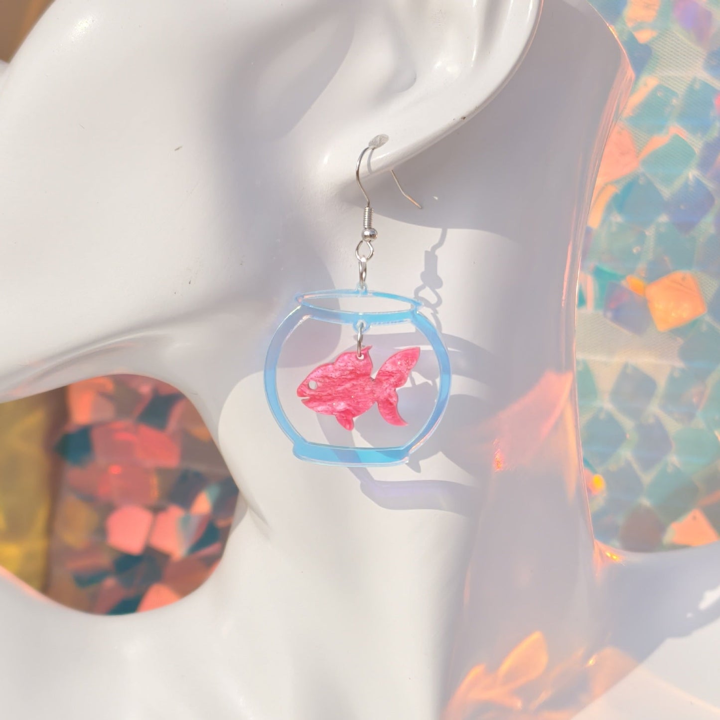 Goldfish Acrylic Earrings for Women – Colorful Animal Design Statement Jewelry