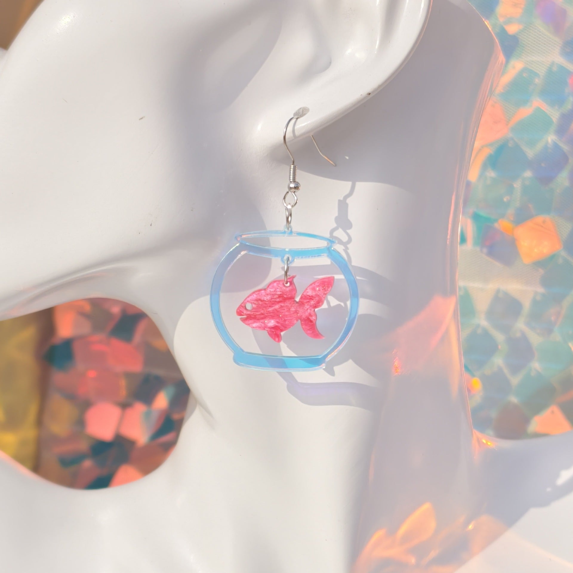 Goldfish Acrylic Earrings for Women – Colorful Animal Design Statement Jewelry