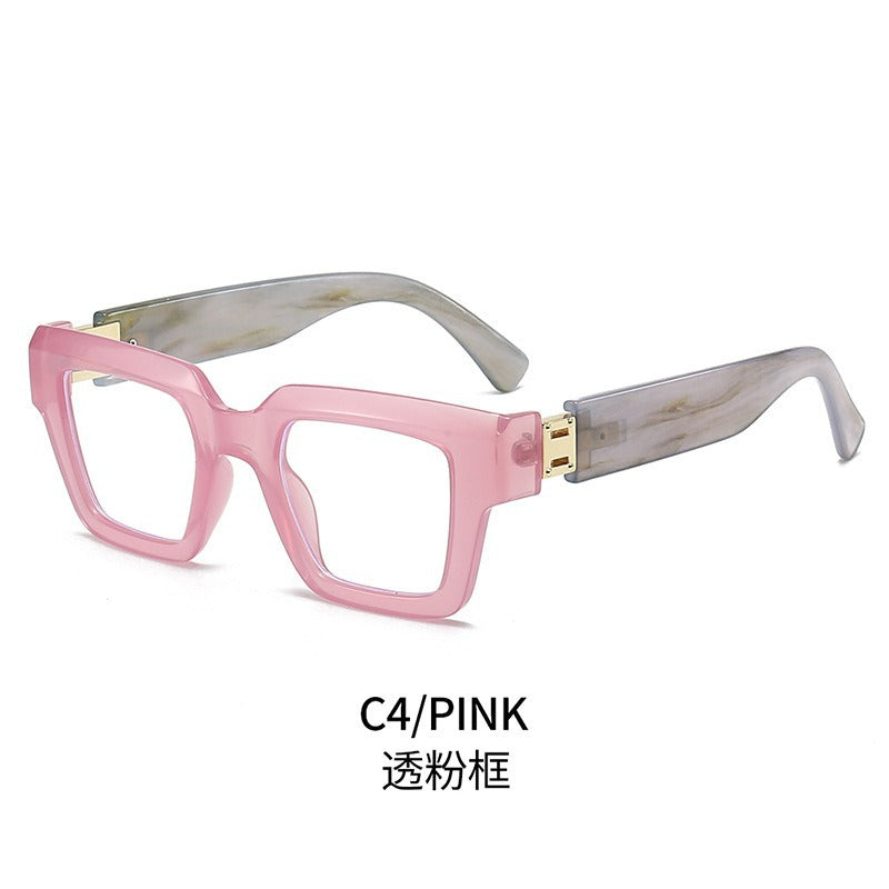 Marble Pattern Square Sunglasses with Blue Light Protection | Oversized Unisex Frame